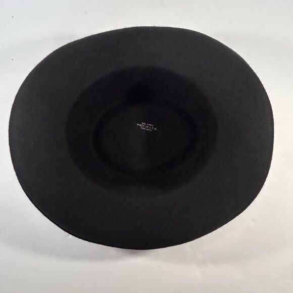 VTG USA Made Wool Fedora Hat Black Southwest Tribal Aztec Banded One Size Unisex - Picture 7 of 12